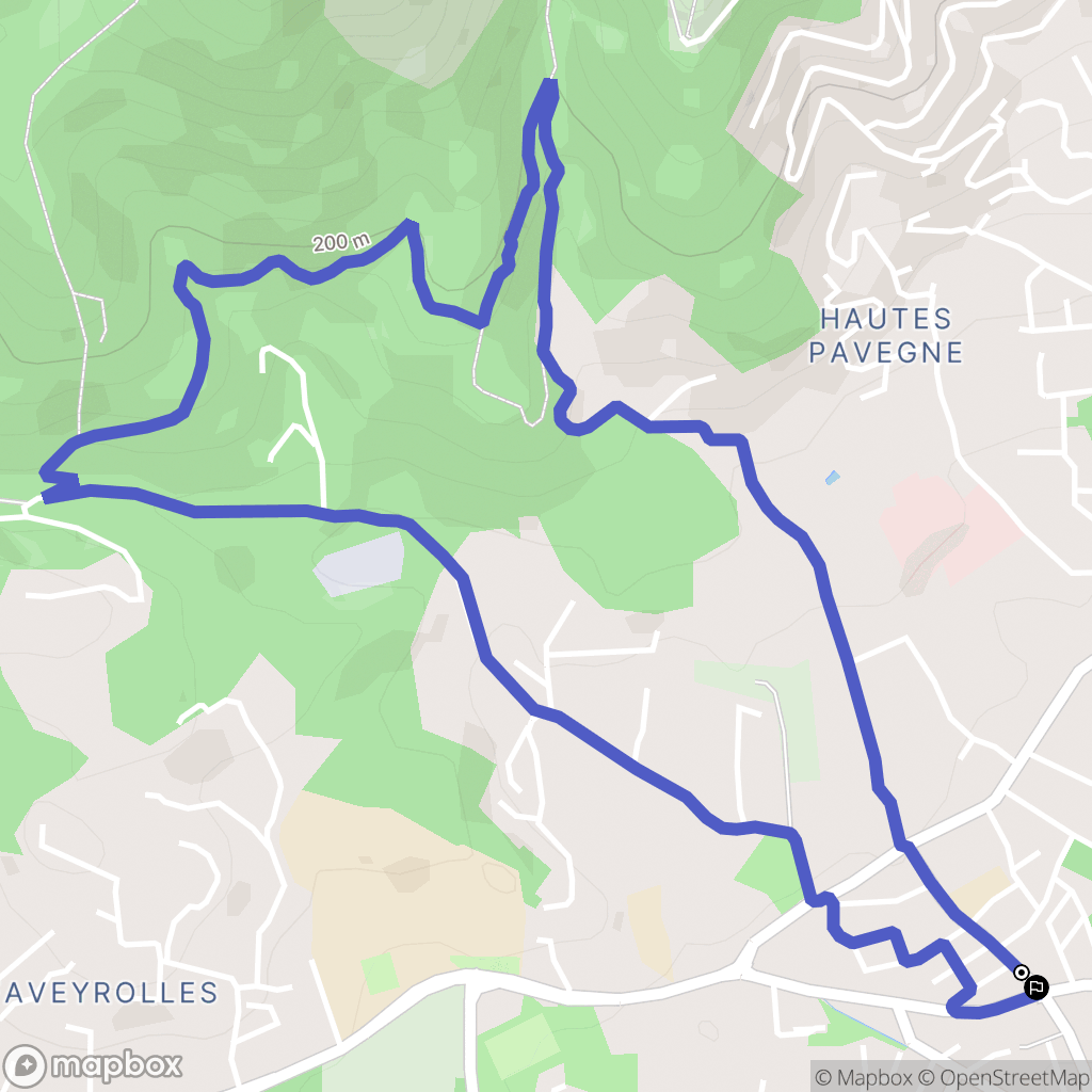 Toulon : carte du parcours de randonnée - France