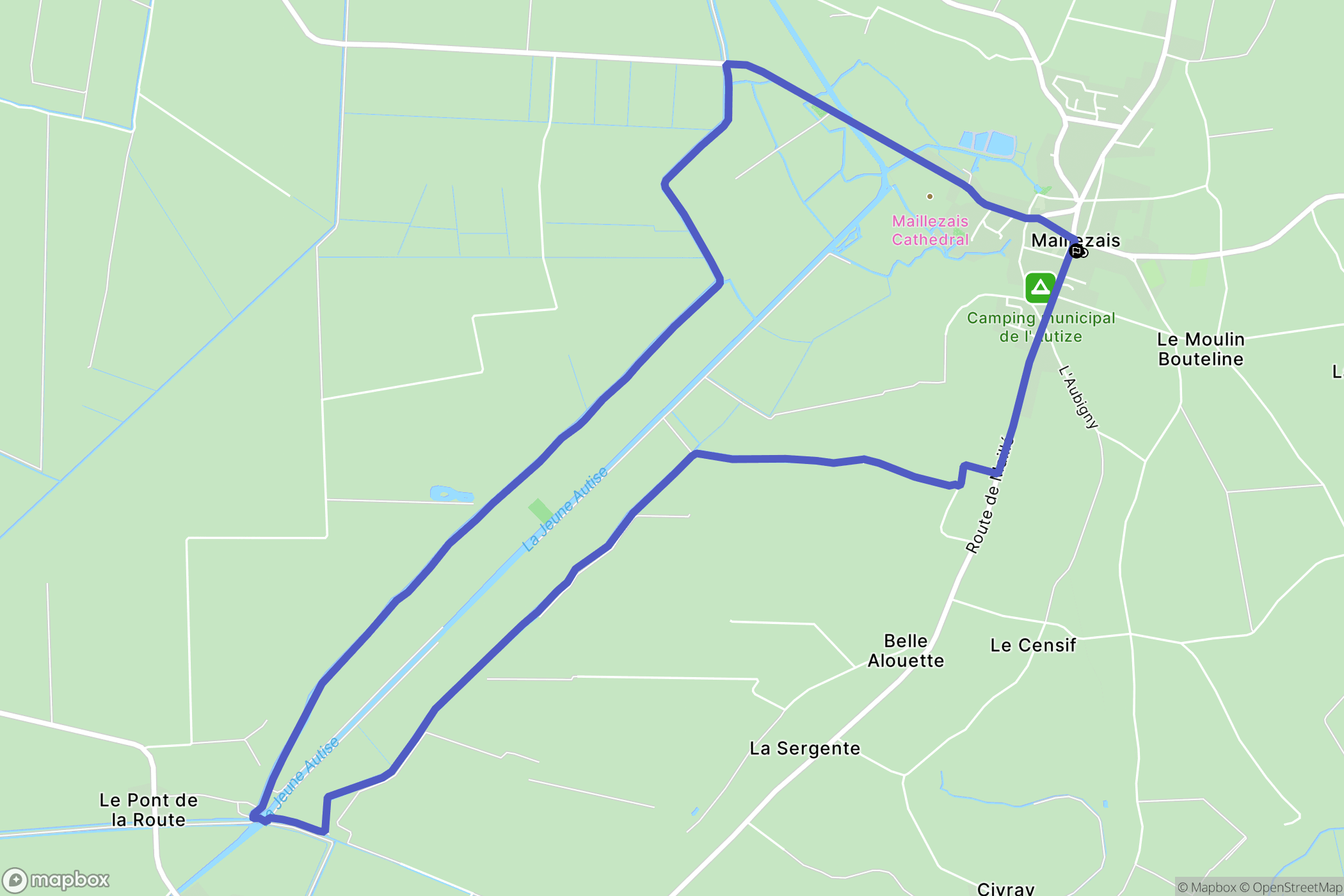 Maillezais : carte du parcours de randonnée - France