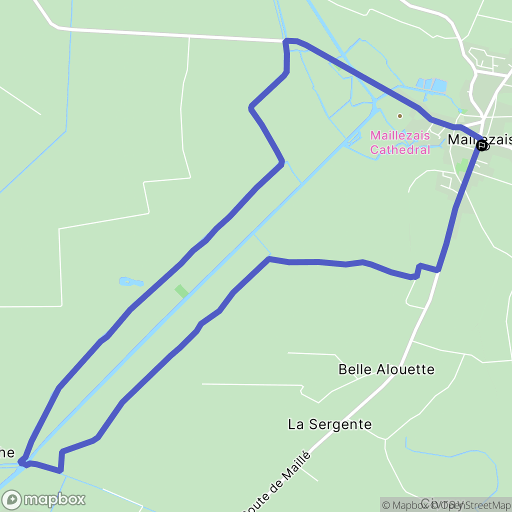 Maillezais : carte du parcours de randonnée - France