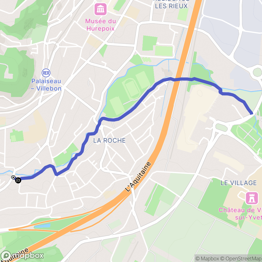 Villebon-sur-Yvette : carte du parcours de randonnée - France