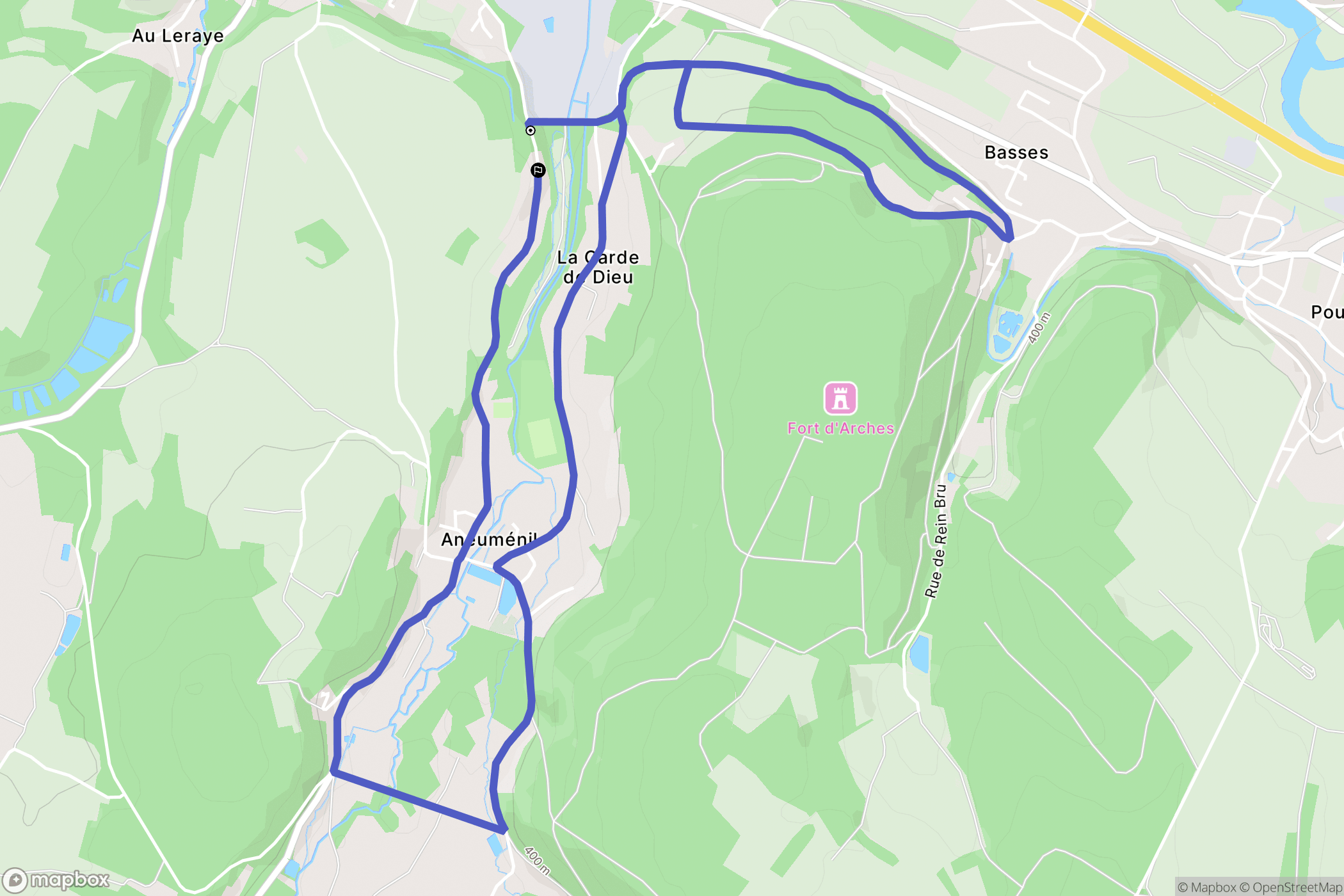 Arches : carte du parcours de randonnée - France