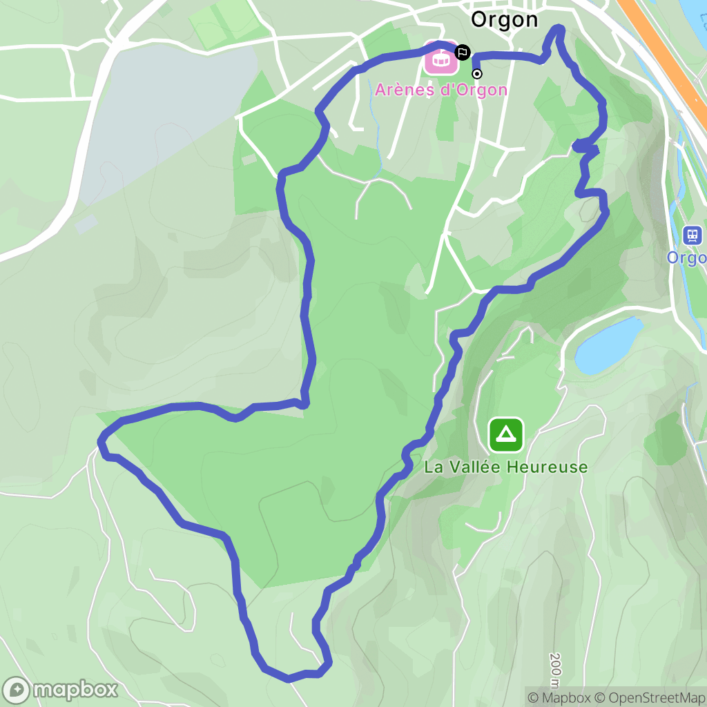 Orgon : carte du parcours de randonnée - France