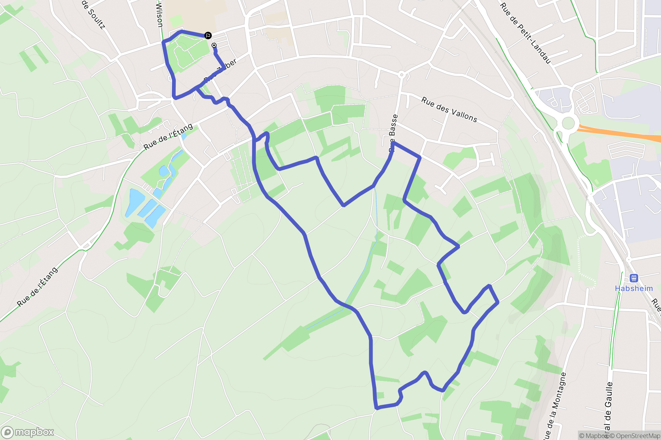 Rixheim : carte du parcours de randonnée - France