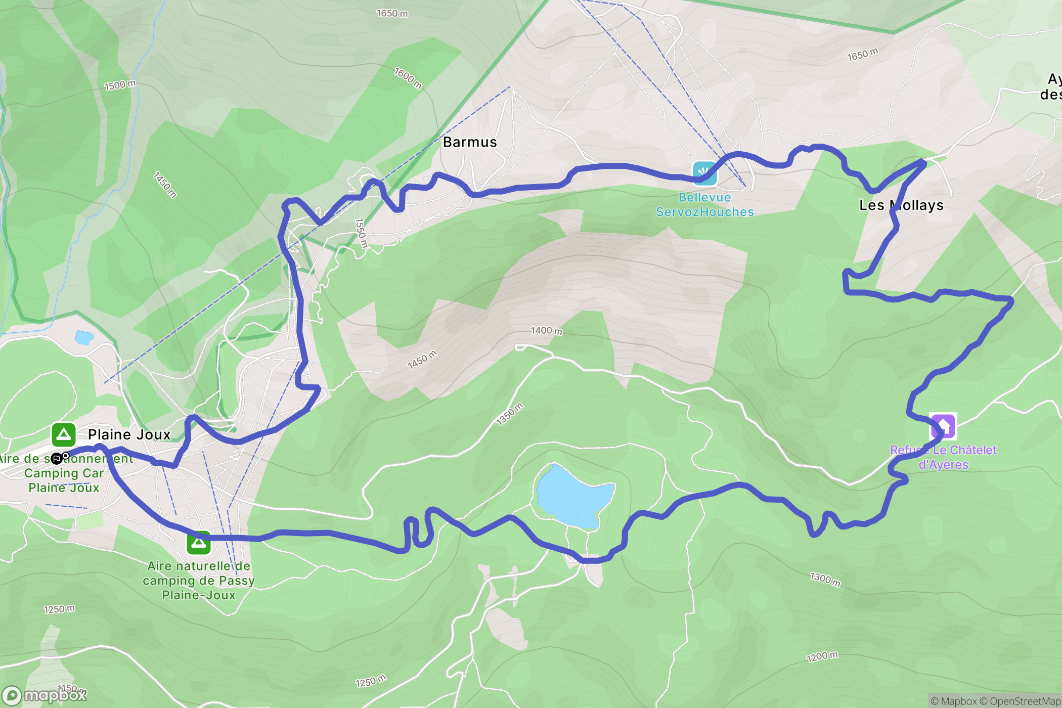Passy : carte du parcours de randonnée - France