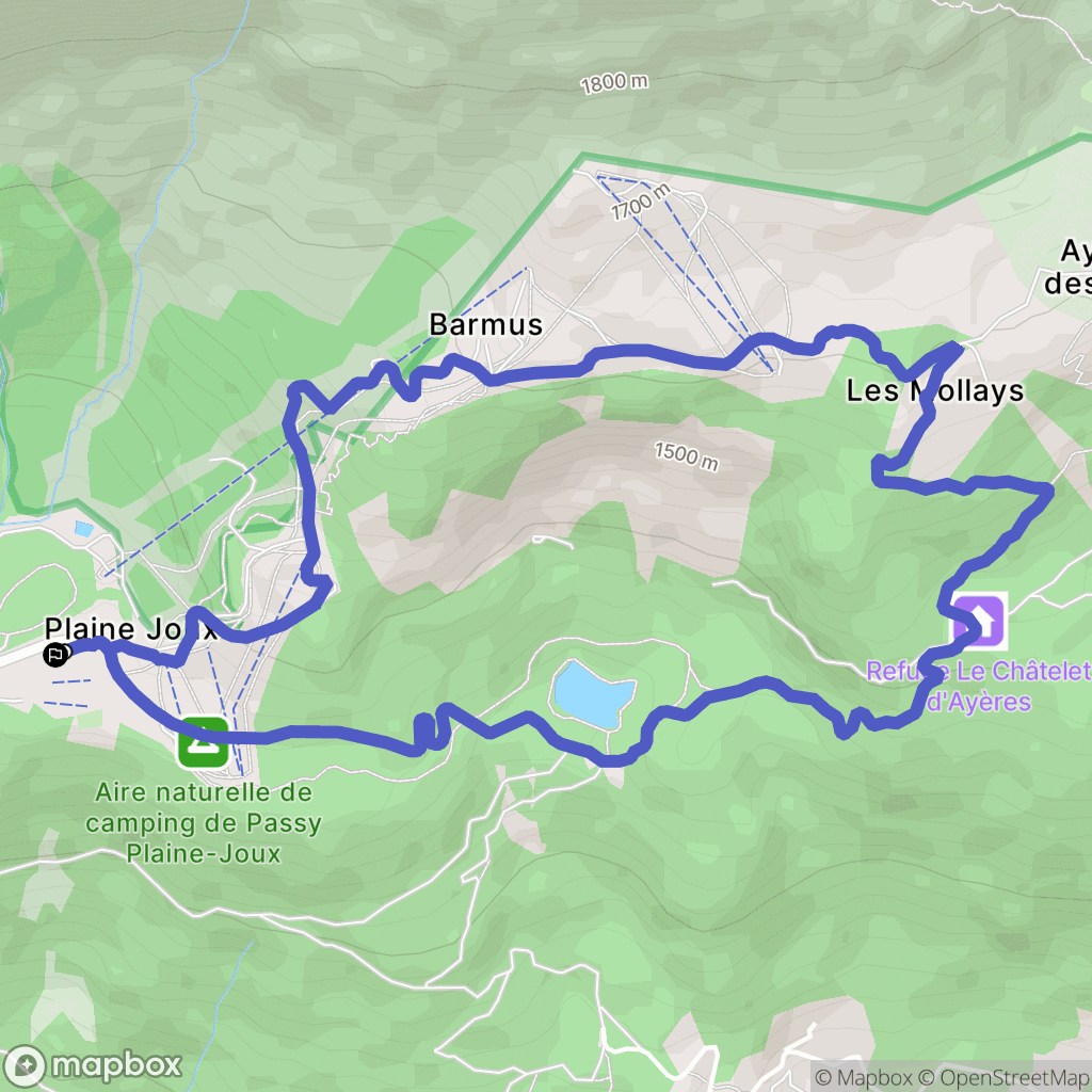 Passy : carte du parcours de randonnée - France