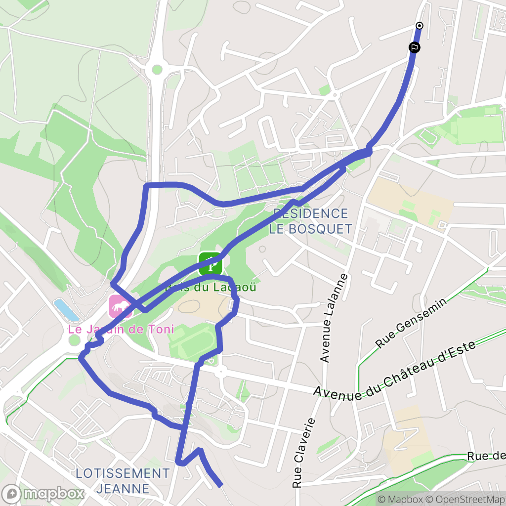 Billère : carte du parcours de randonnée - France