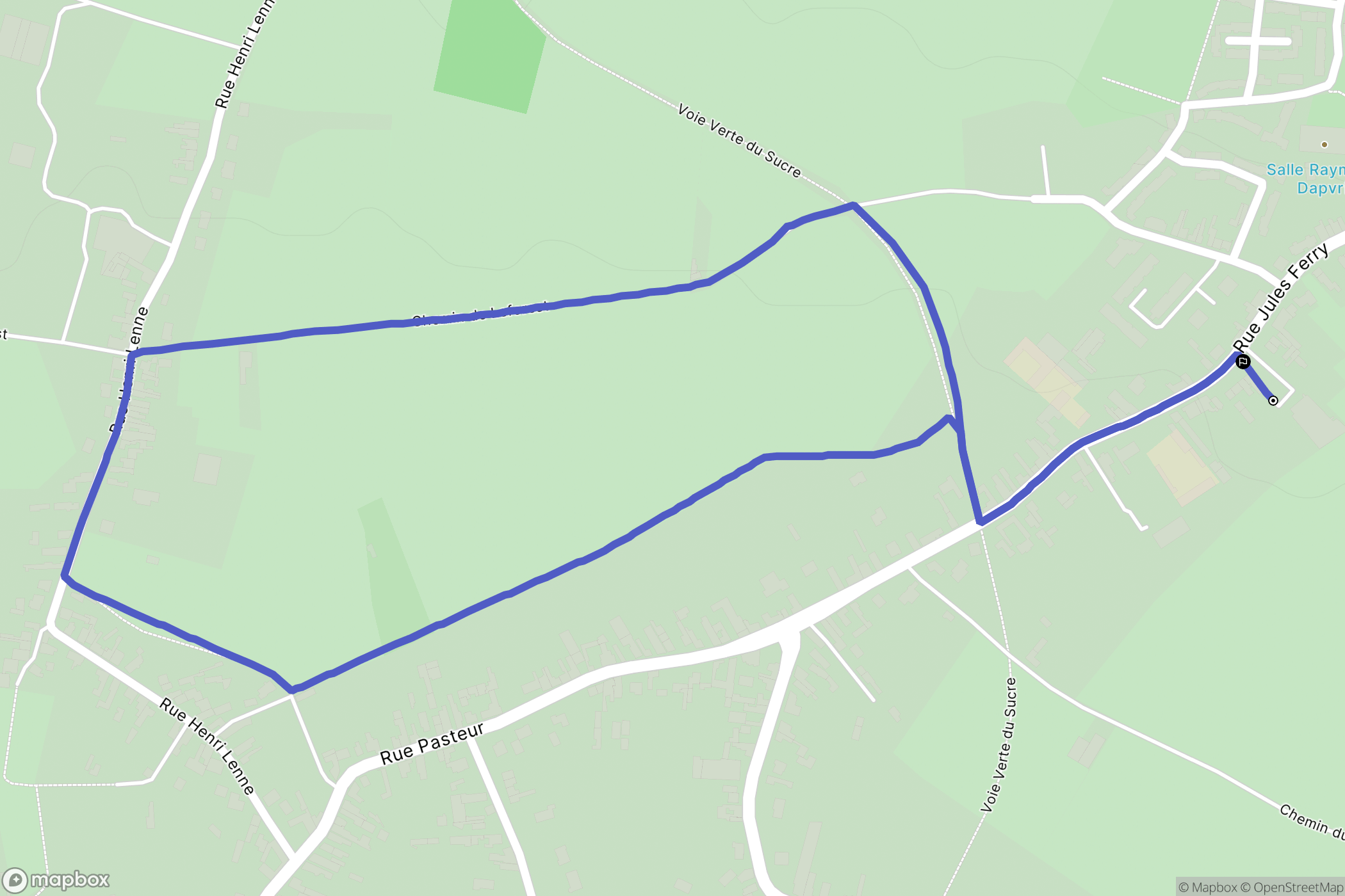 Raimbeaucourt : carte du parcours de randonnée - France