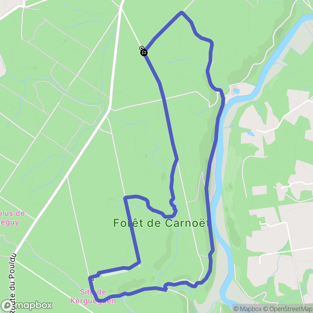 Quimperlé : carte du parcours de randonnée - France