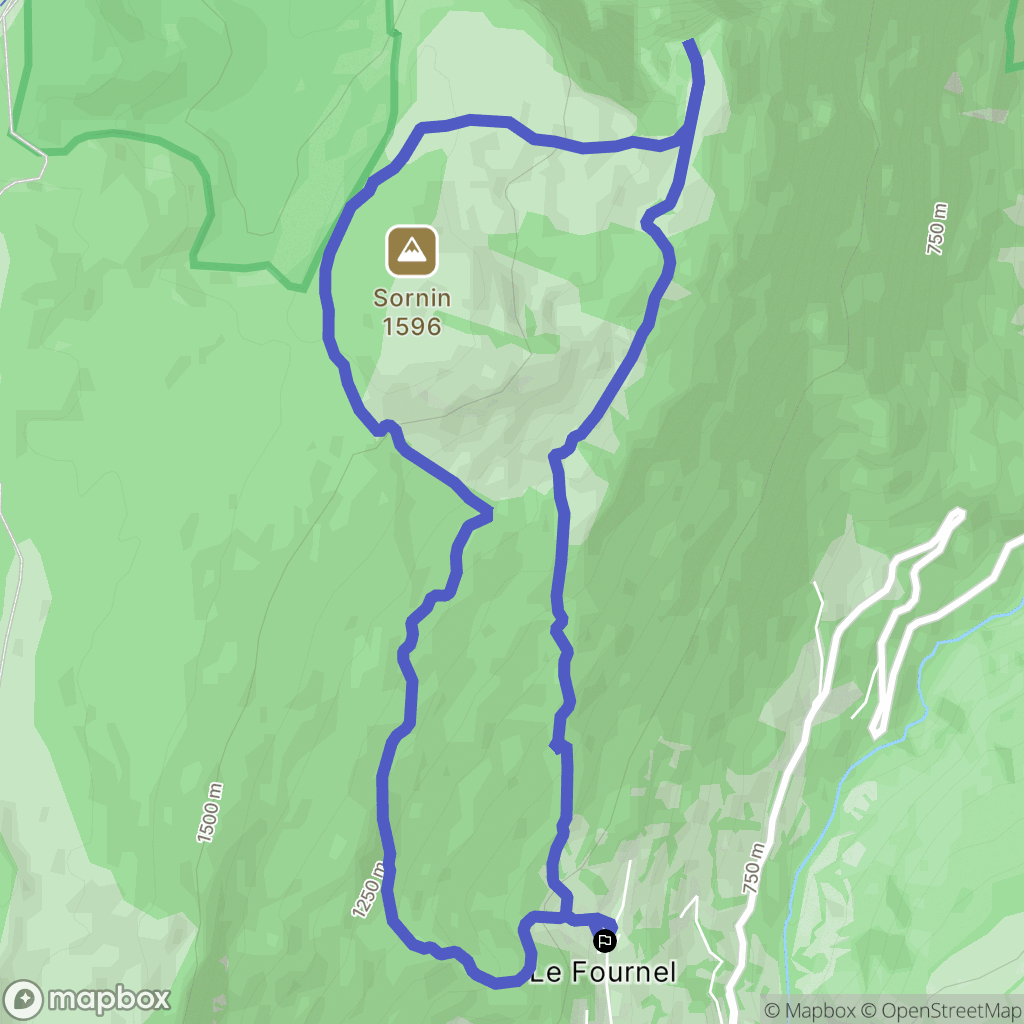 Engins : carte du parcours de randonnée - France