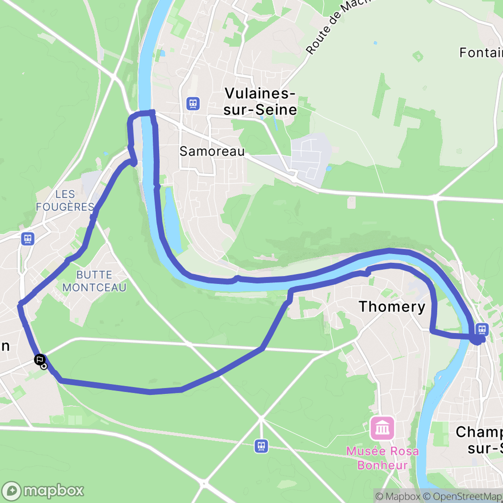 Avon : carte du parcours de randonnée - France