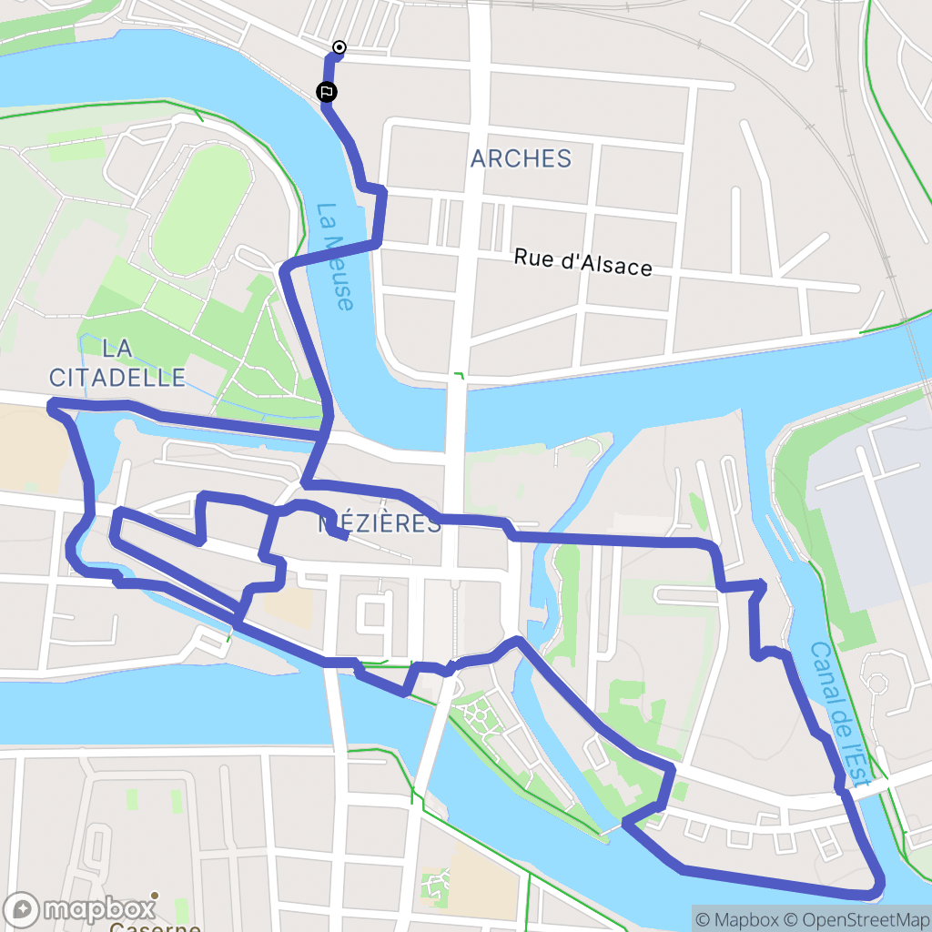 Charleville-Mézières : carte du parcours de randonnée - France