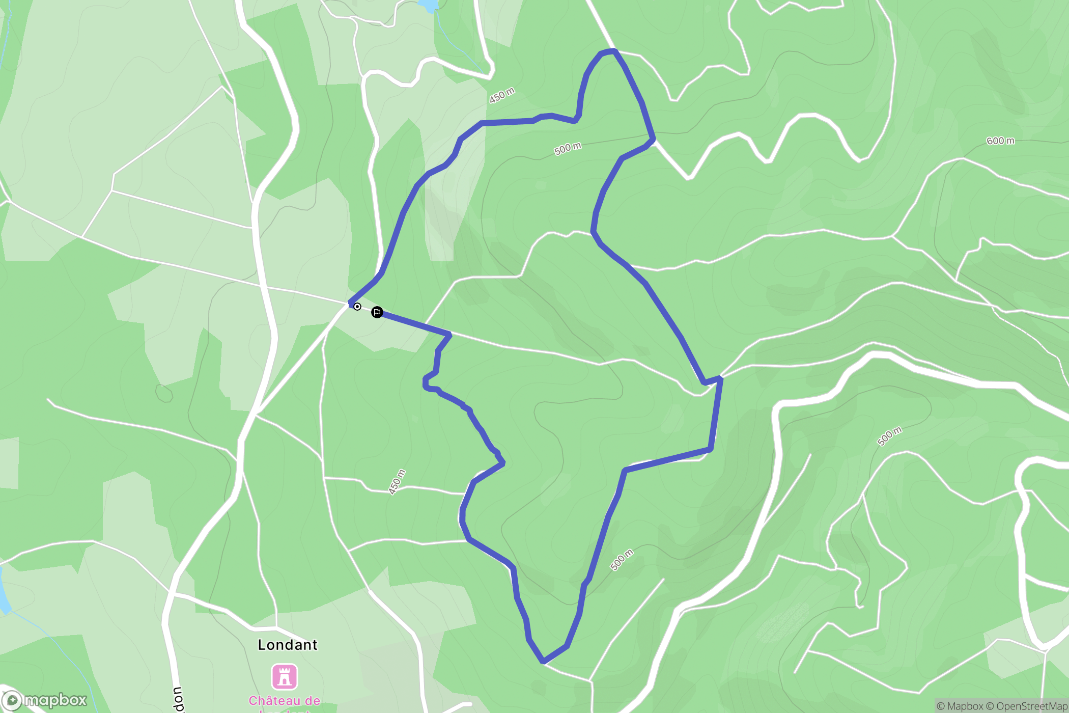 Paslières : carte du parcours de randonnée - France