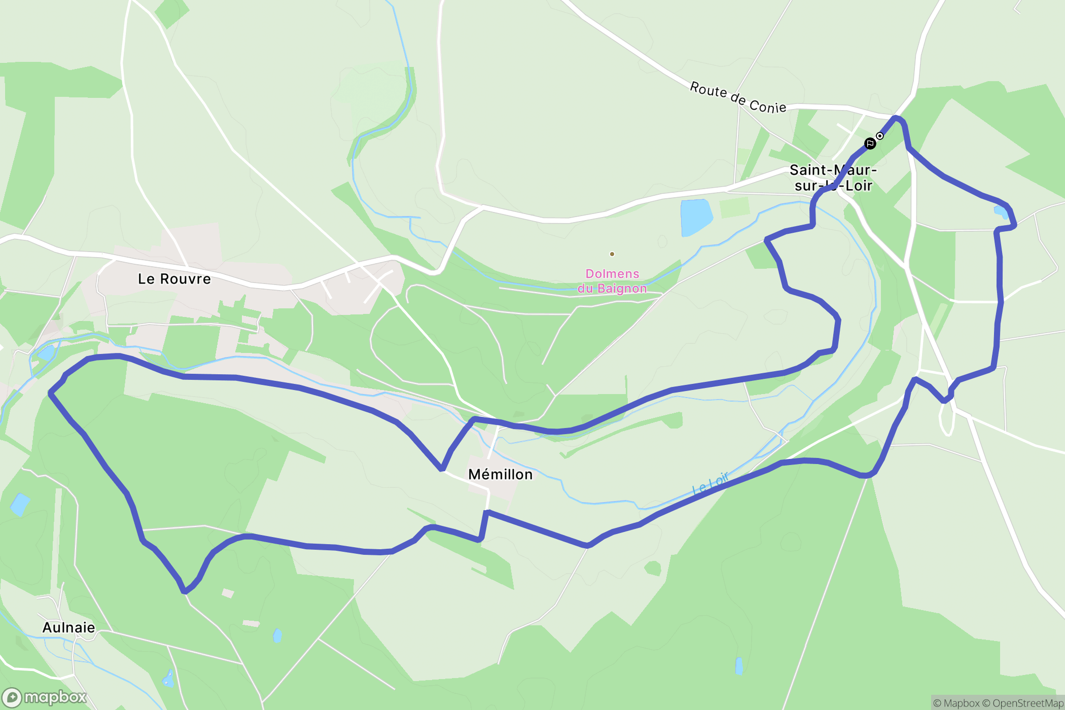 Saint-Maur-sur-le-Loir : carte du parcours de randonnée - France