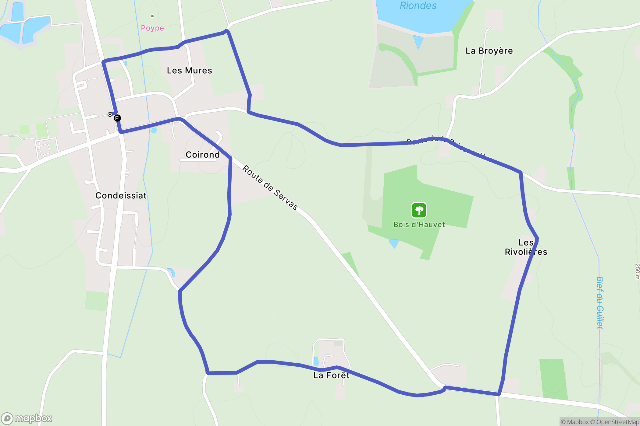 Condessiat : carte du parcours de randonnée - France