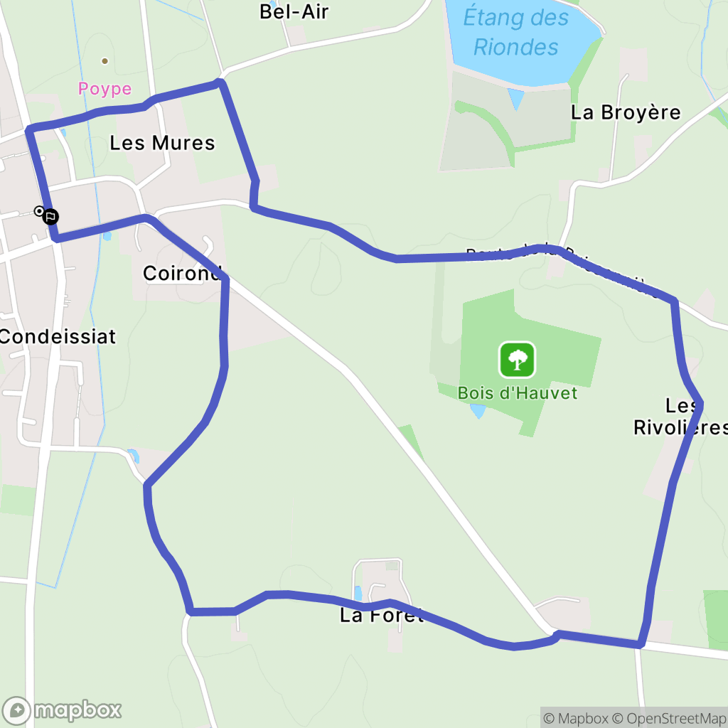 Condessiat : carte du parcours de randonnée - France