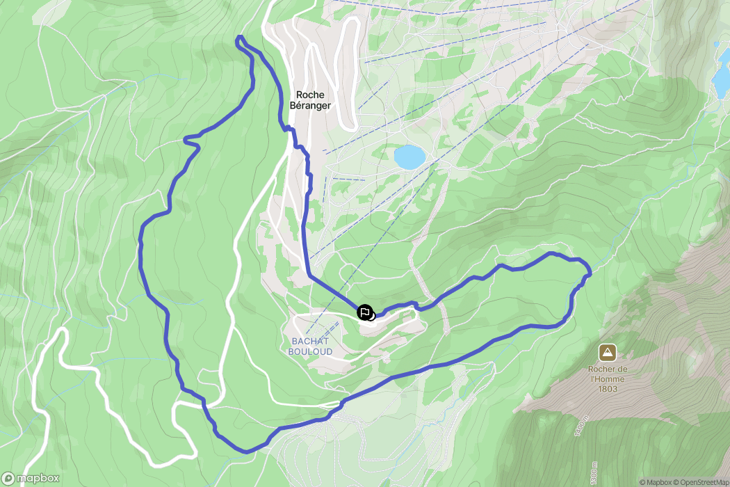Chamrousse : carte du parcours de randonnée - France
