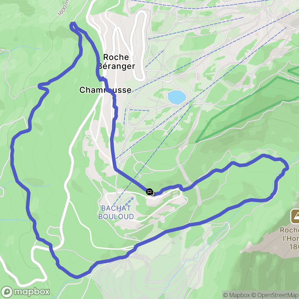 Chamrousse : carte du parcours de randonnée - France