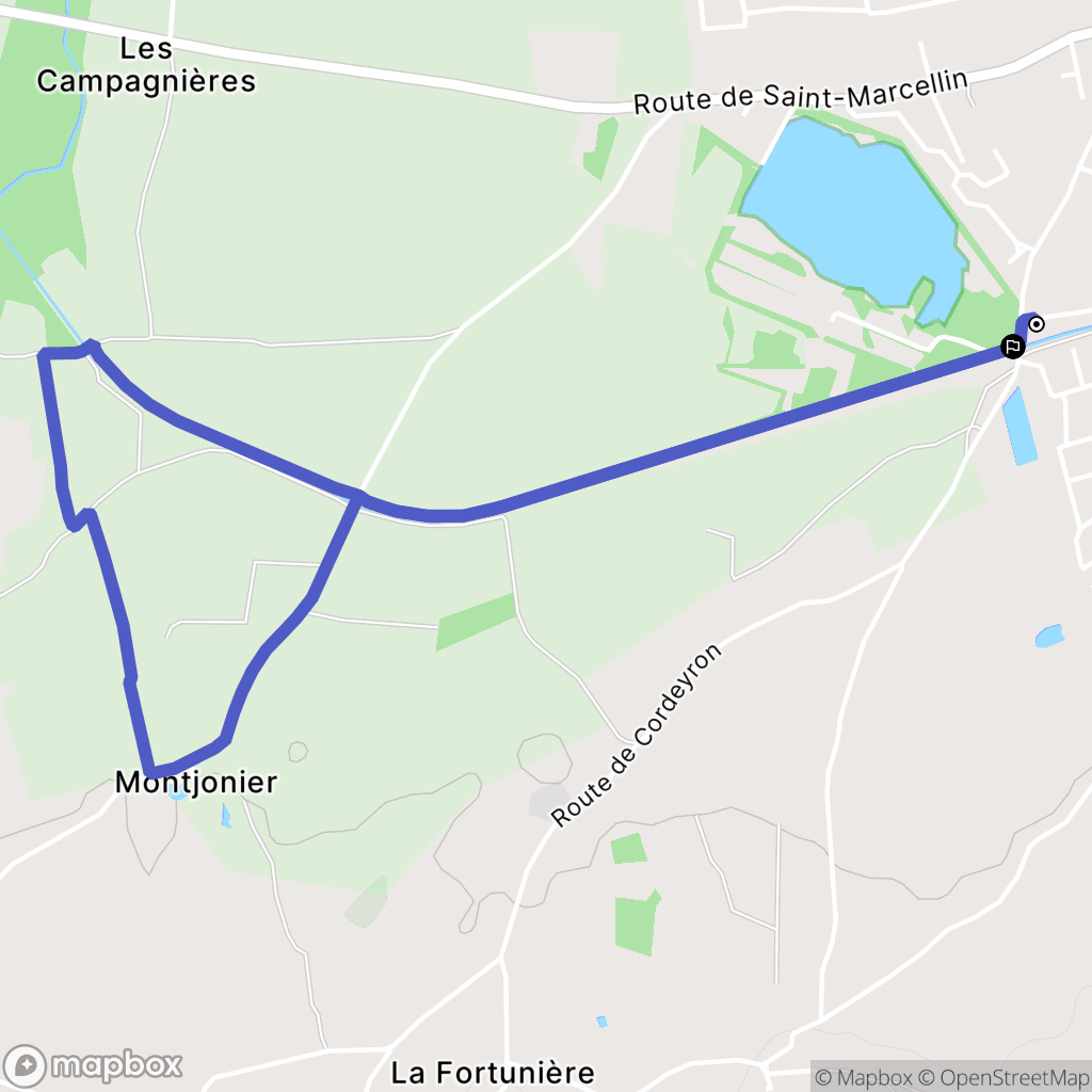 Saint-Just-Saint-Rambert : carte du parcours de randonnée - France