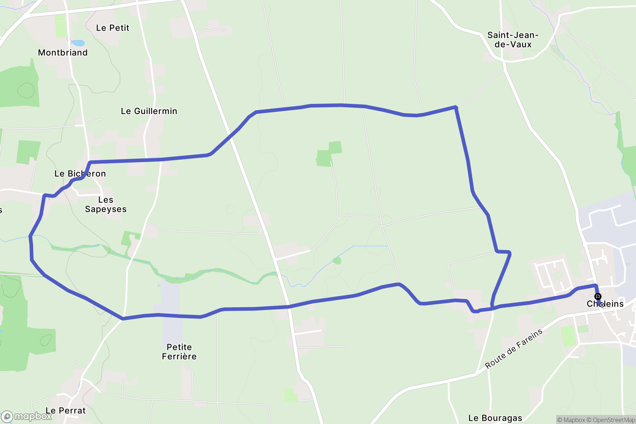 Chaleins : carte du parcours de randonnée - France