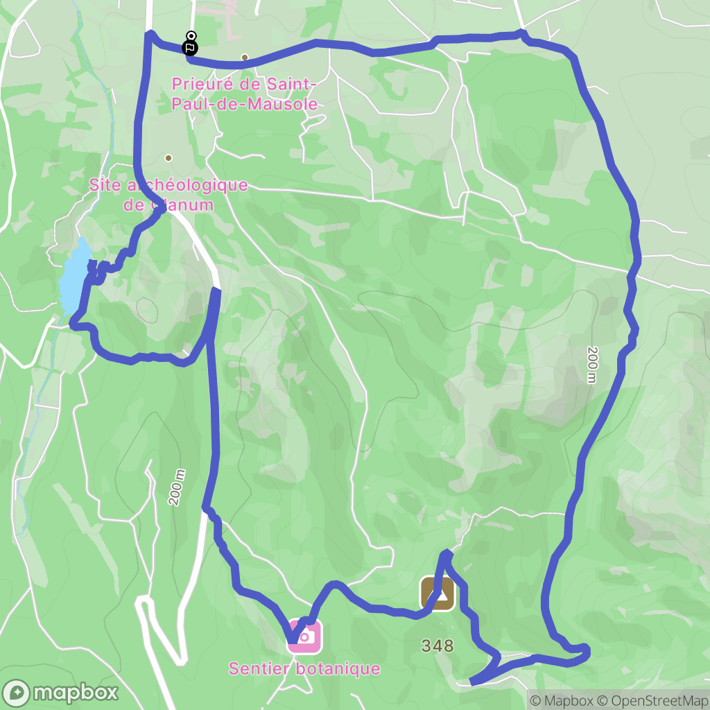 Saint Rémy de Provence : carte du parcours de randonnée - France