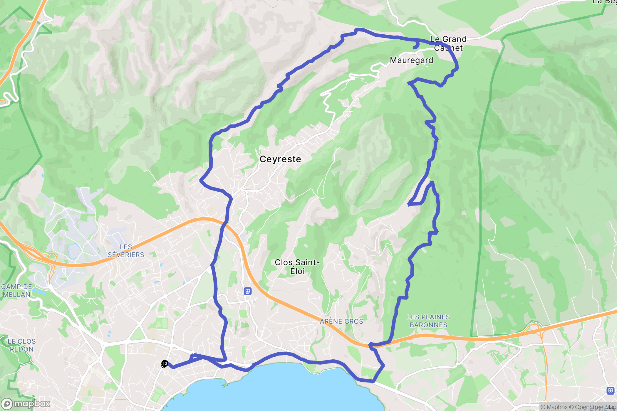 La Ciotat : carte du parcours de randonnée - France
