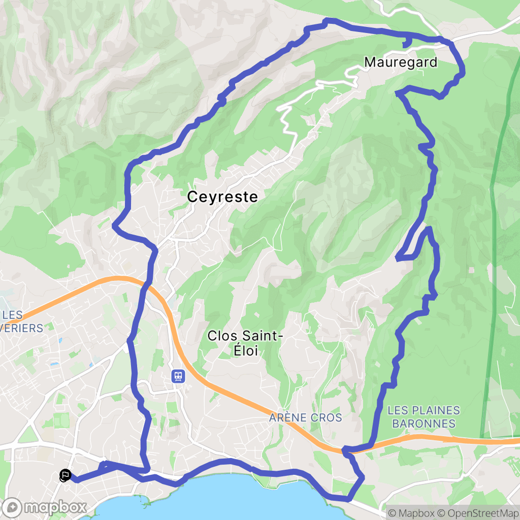 La Ciotat : carte du parcours de randonnée - France