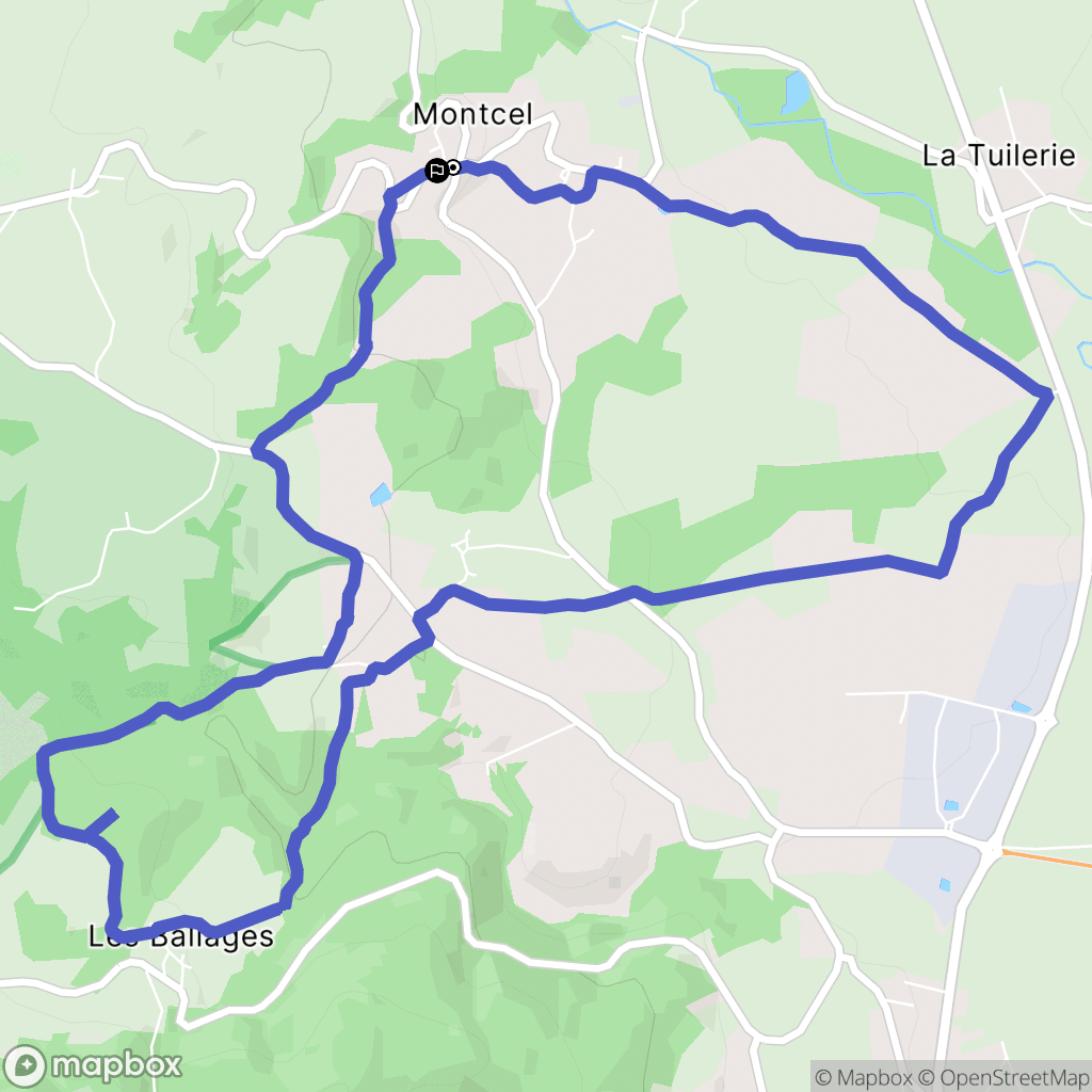 Montcel : carte du parcours de randonnée - France