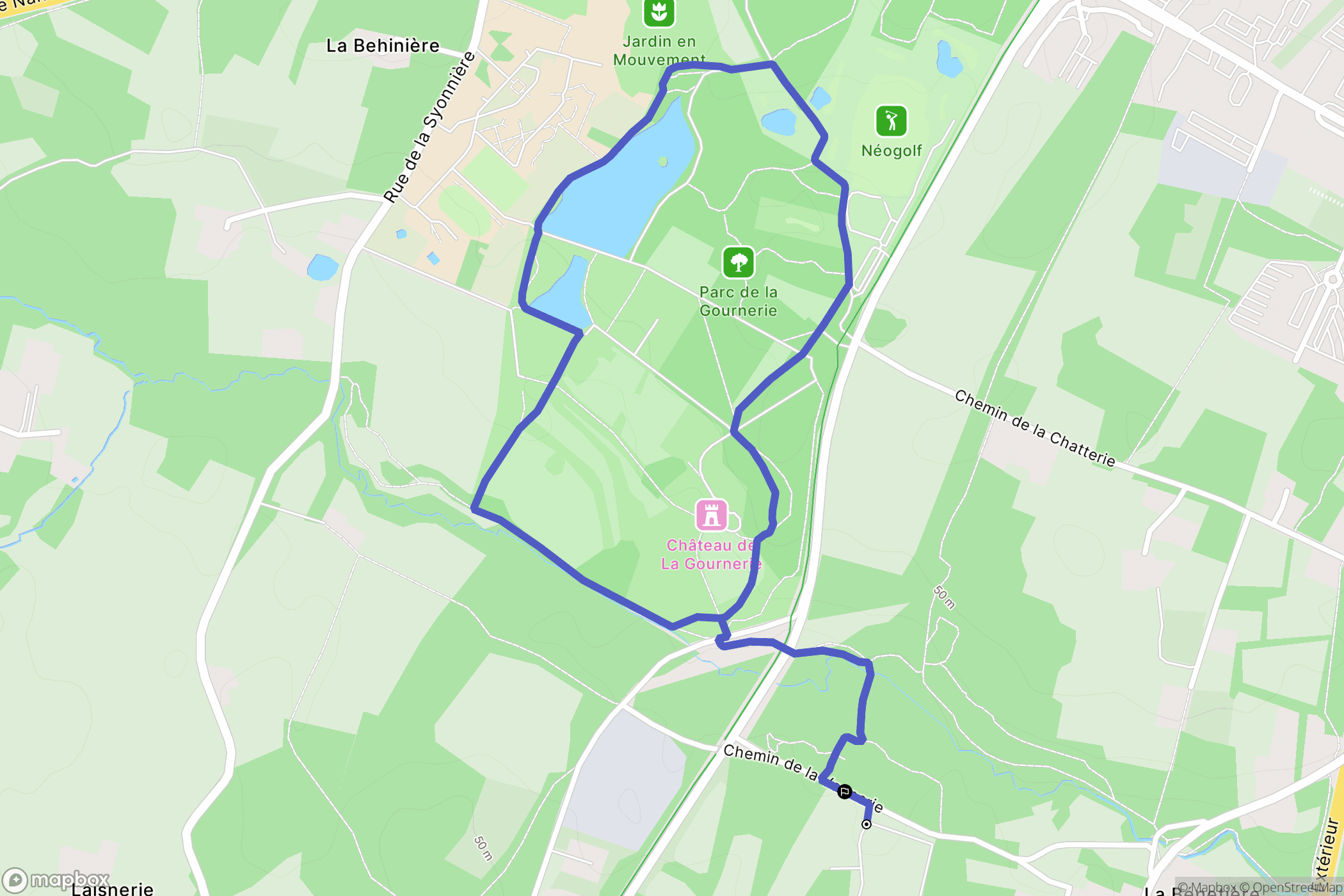 Saint-Herblain : carte du parcours de randonnée - France
