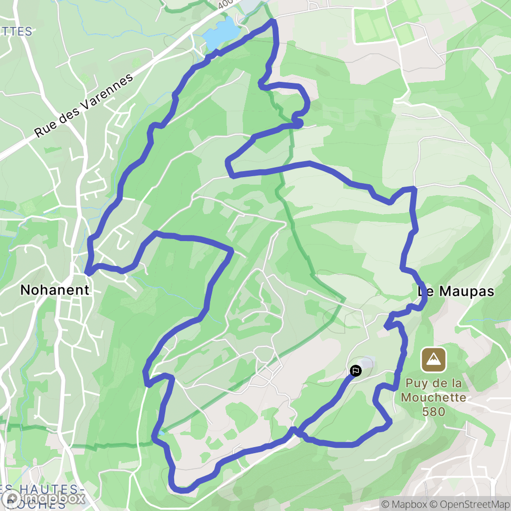 Clermont Ferrand : carte du parcours de randonnée - France