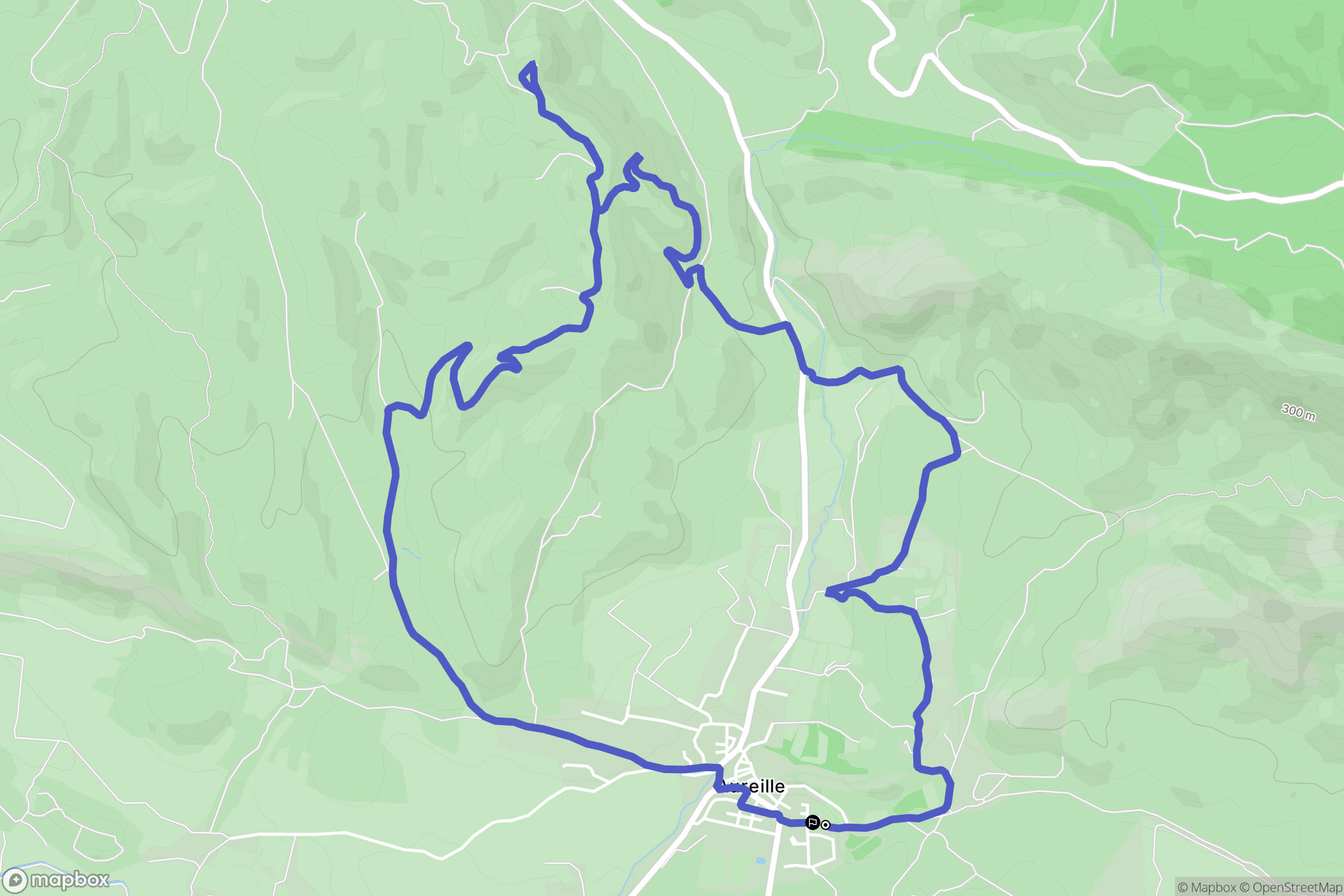 Aureille : carte du parcours de randonnée - France