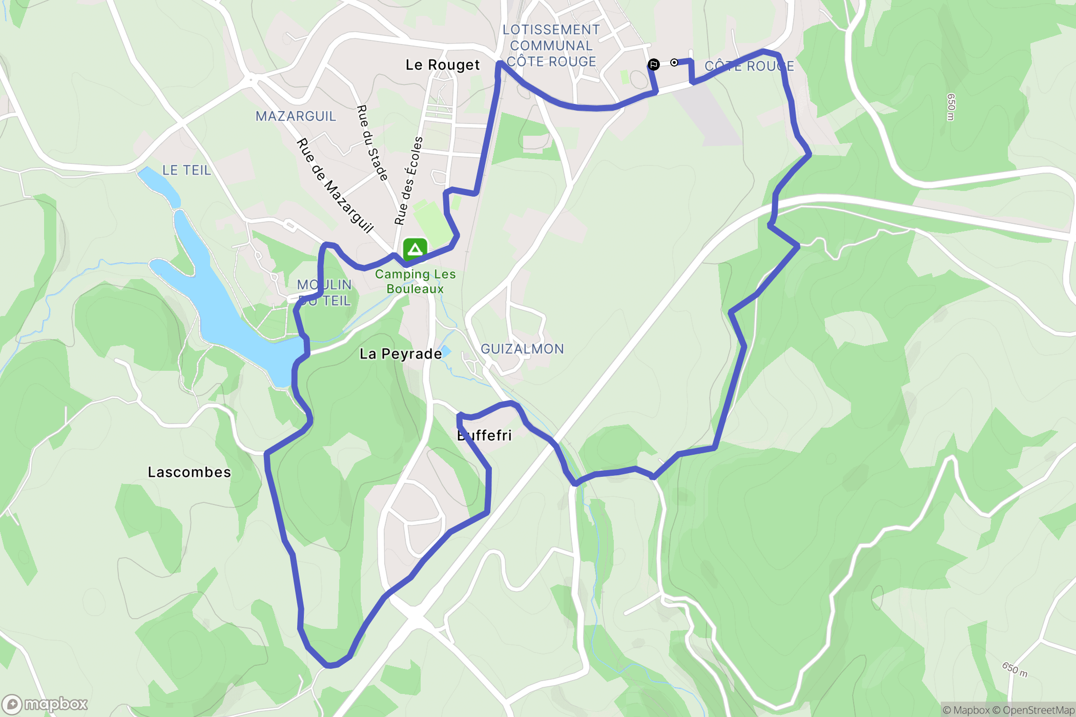 Le Rouget-Pers : carte du parcours de randonnée - France