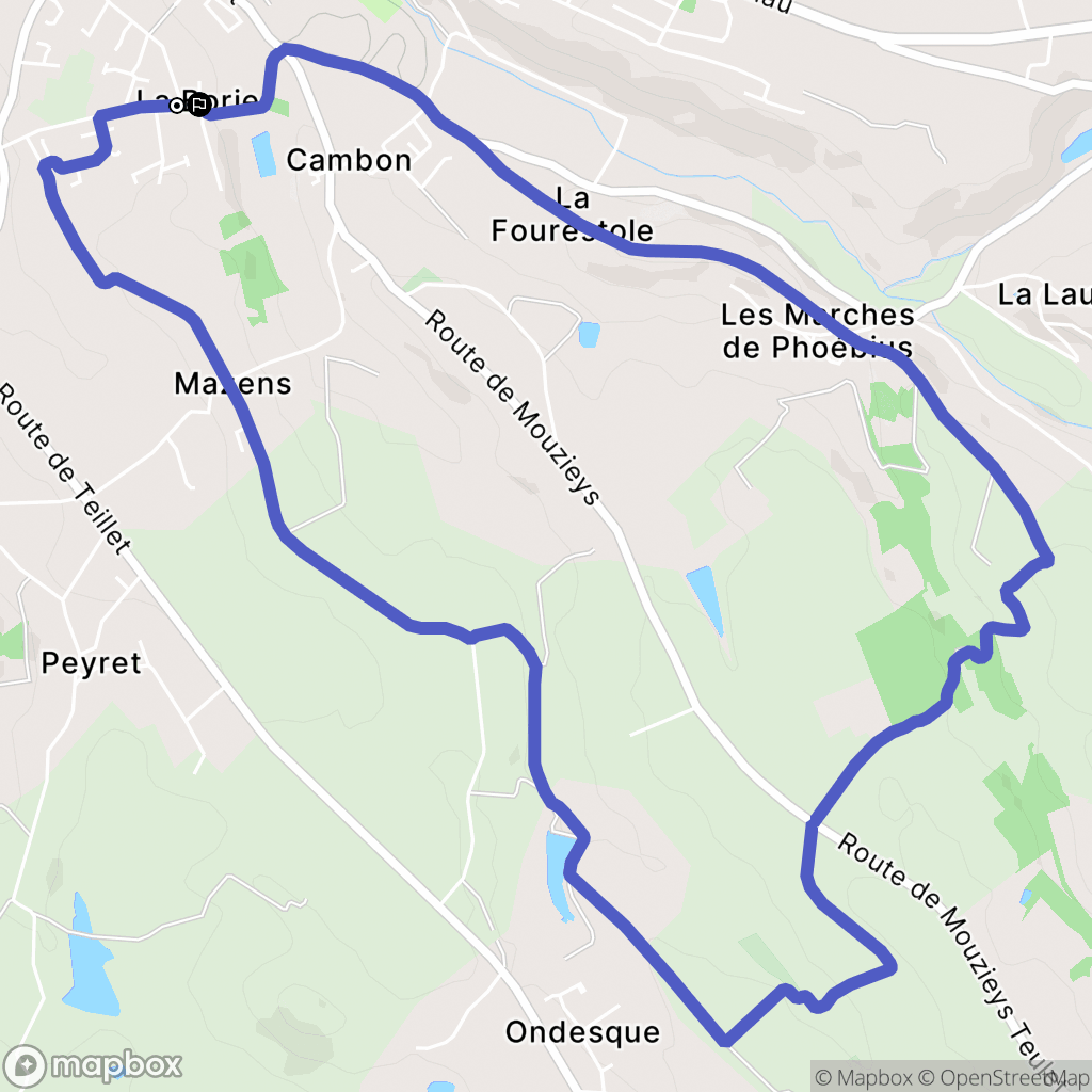 Cambon : carte du parcours de randonnée - France
