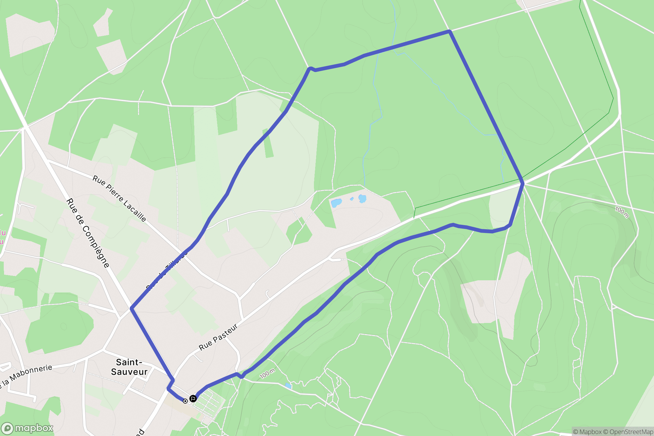Saint Sauveur : carte du parcours de randonnée - France