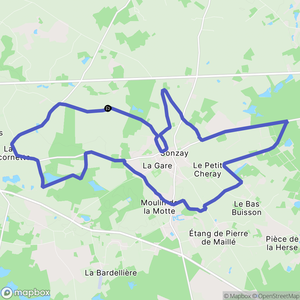 Sonzay : carte du parcours de randonnée - France
