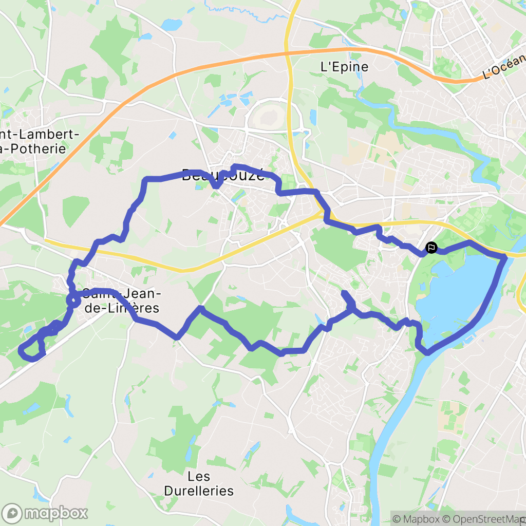 Angers : carte du parcours de randonnée - France