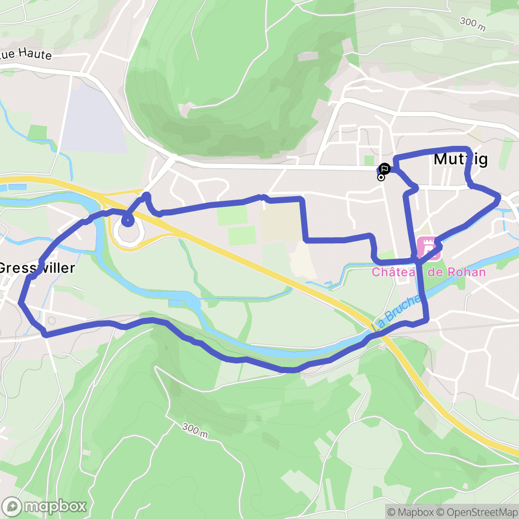 Mutzig : carte du parcours de randonnée - France