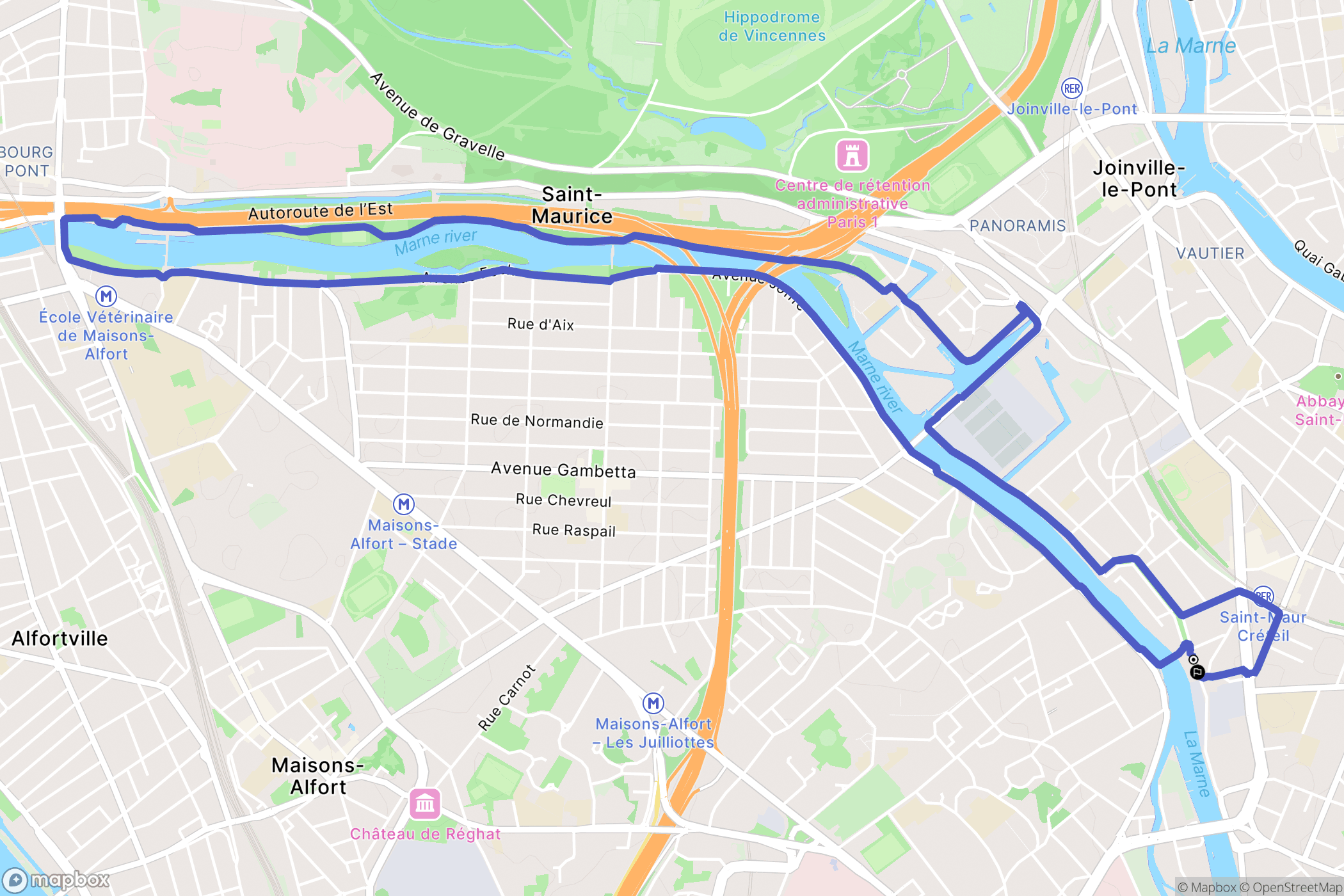 Saint-Maur-des-Fossés : carte du parcours de randonnée - France