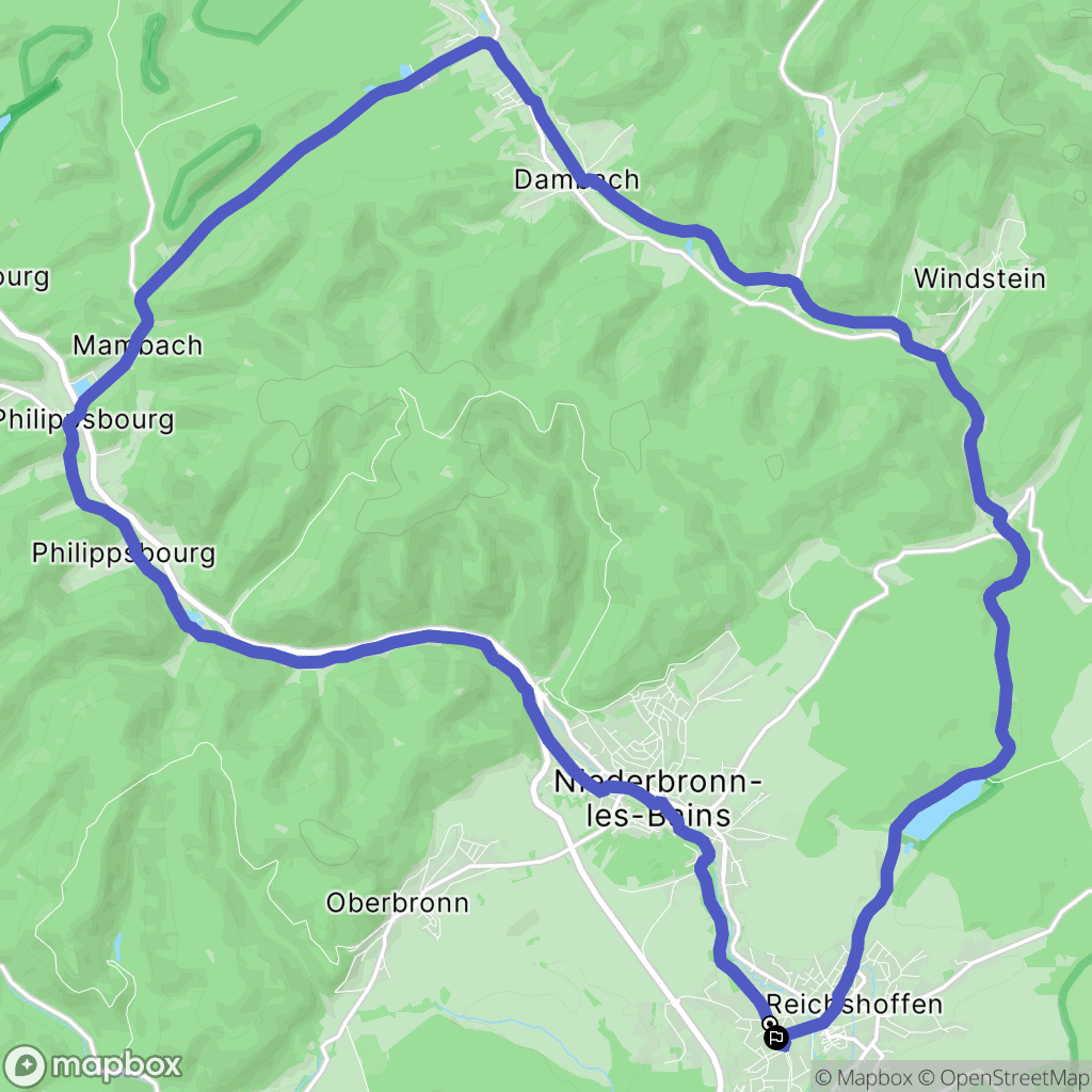 Reichshoffen : carte du parcours de randonnée - France