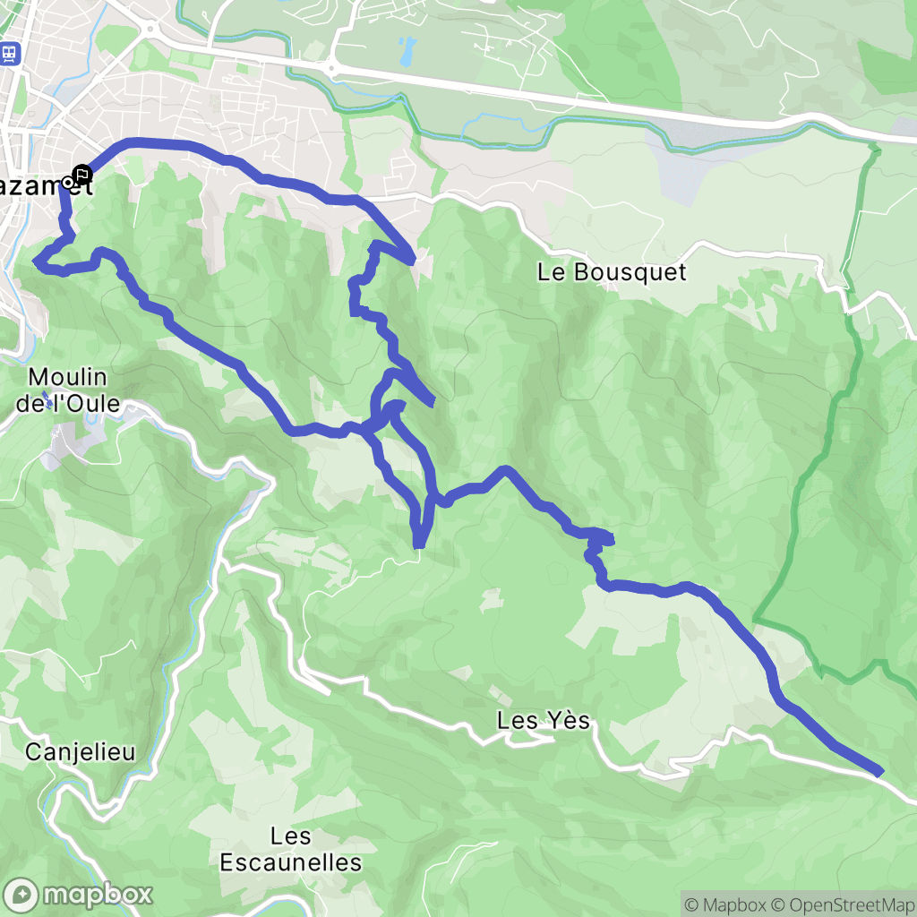 Mazamet : carte du parcours de randonnée - France