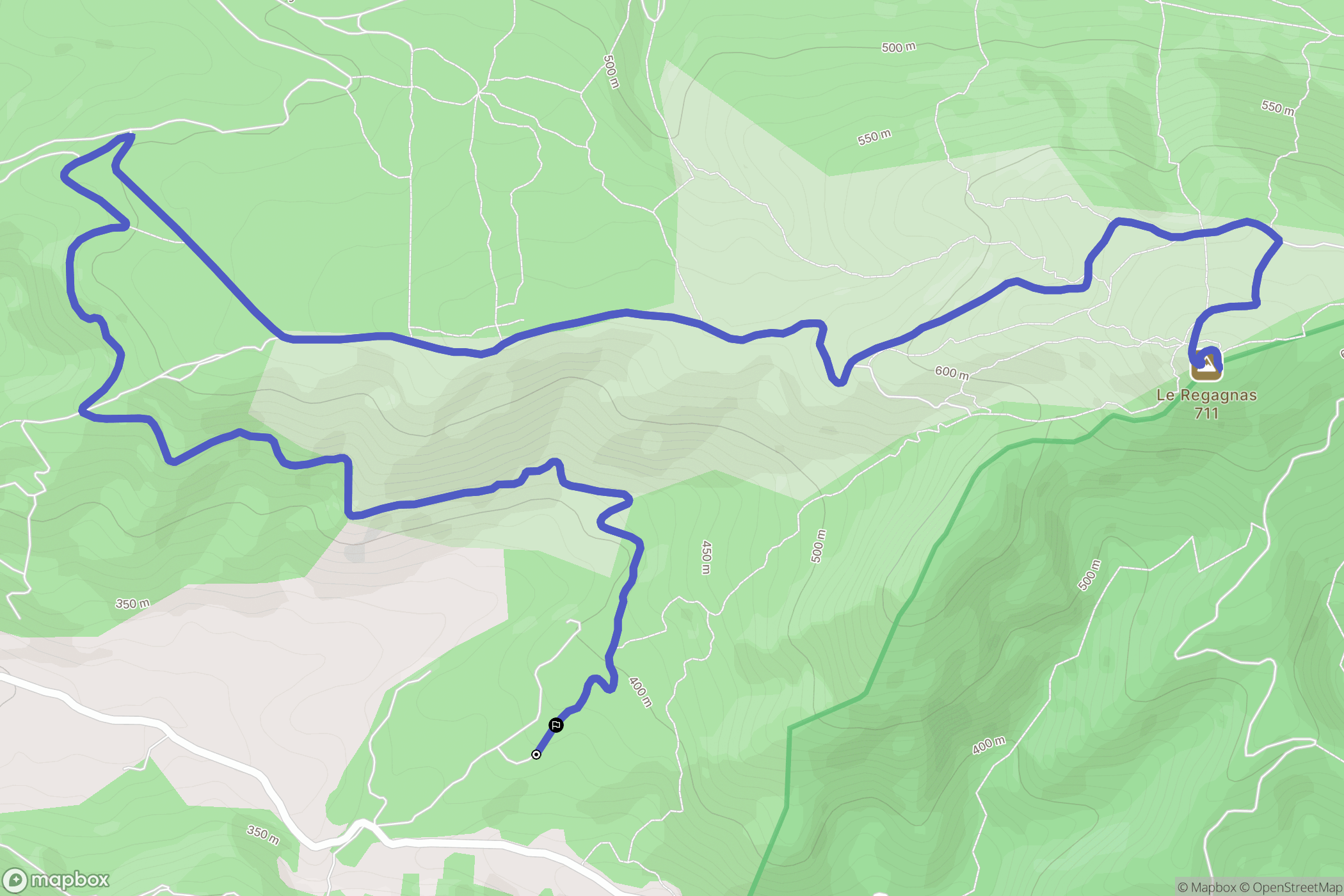 La Bouilladisse : carte du parcours de randonnée - France