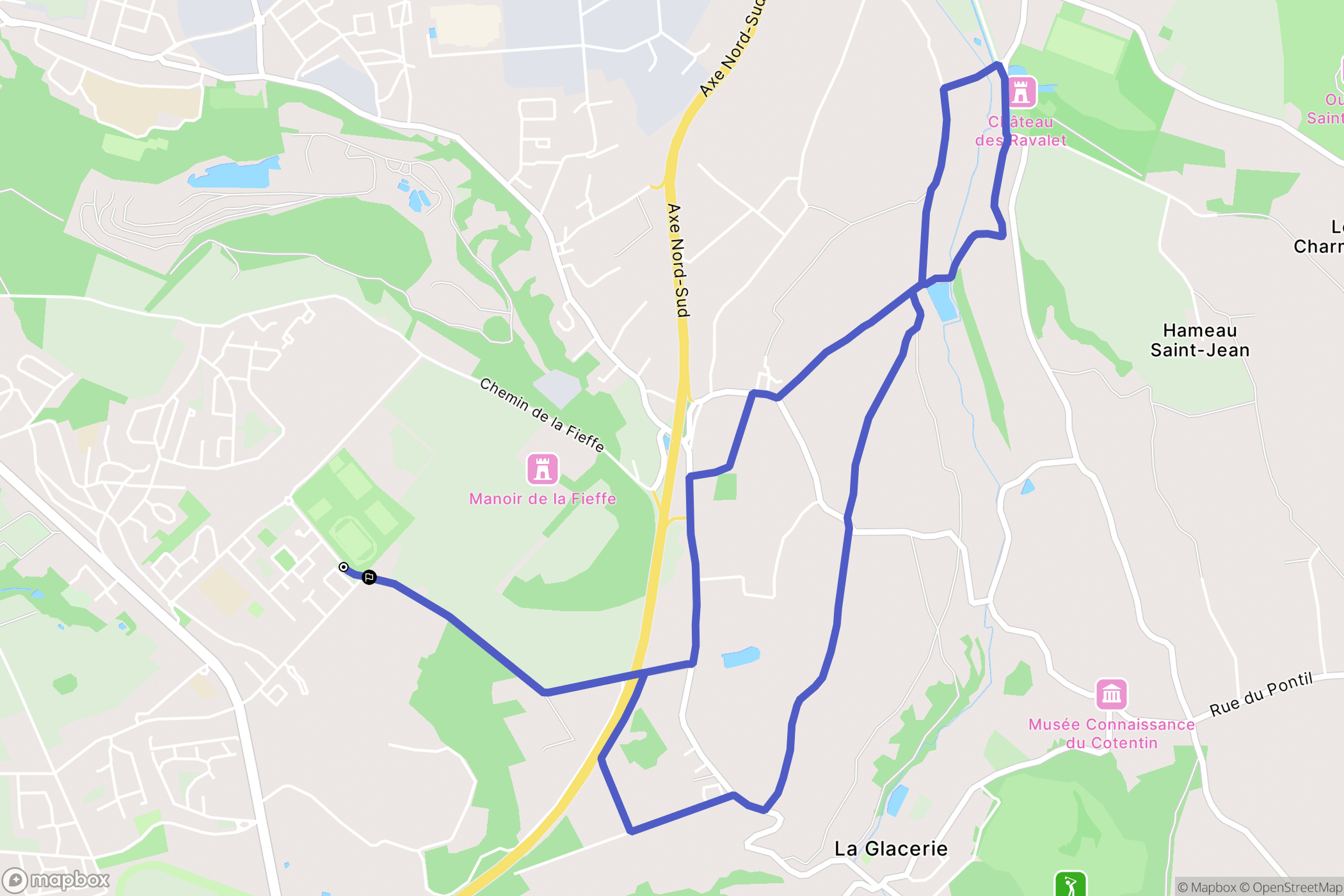 La Glacerie : carte du parcours de randonnée - France