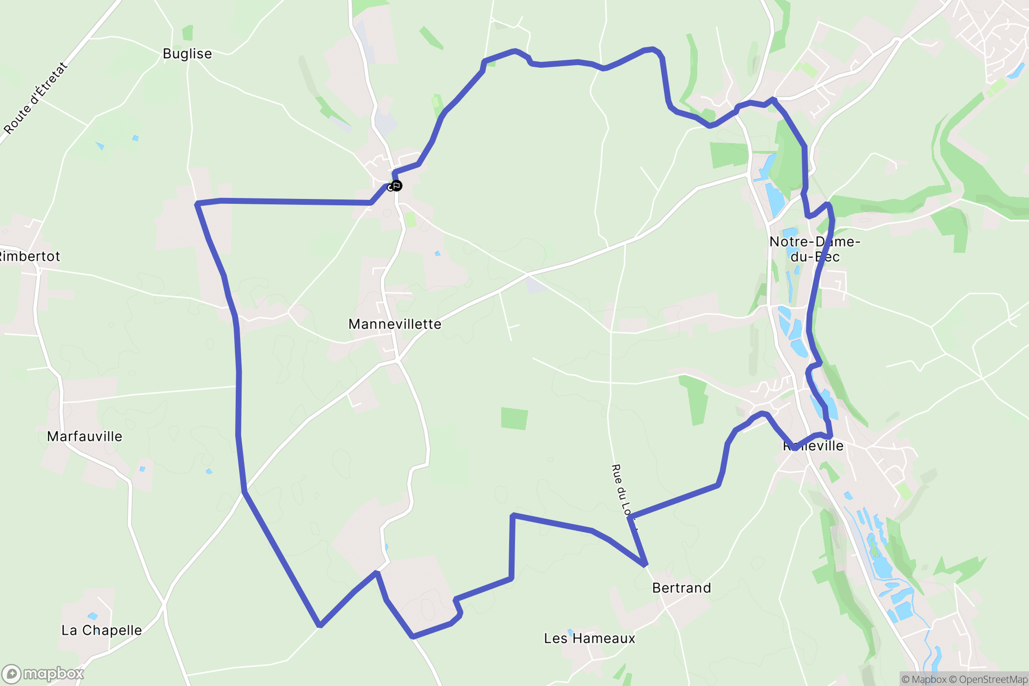 Mannevillette : carte du parcours de randonnée - France