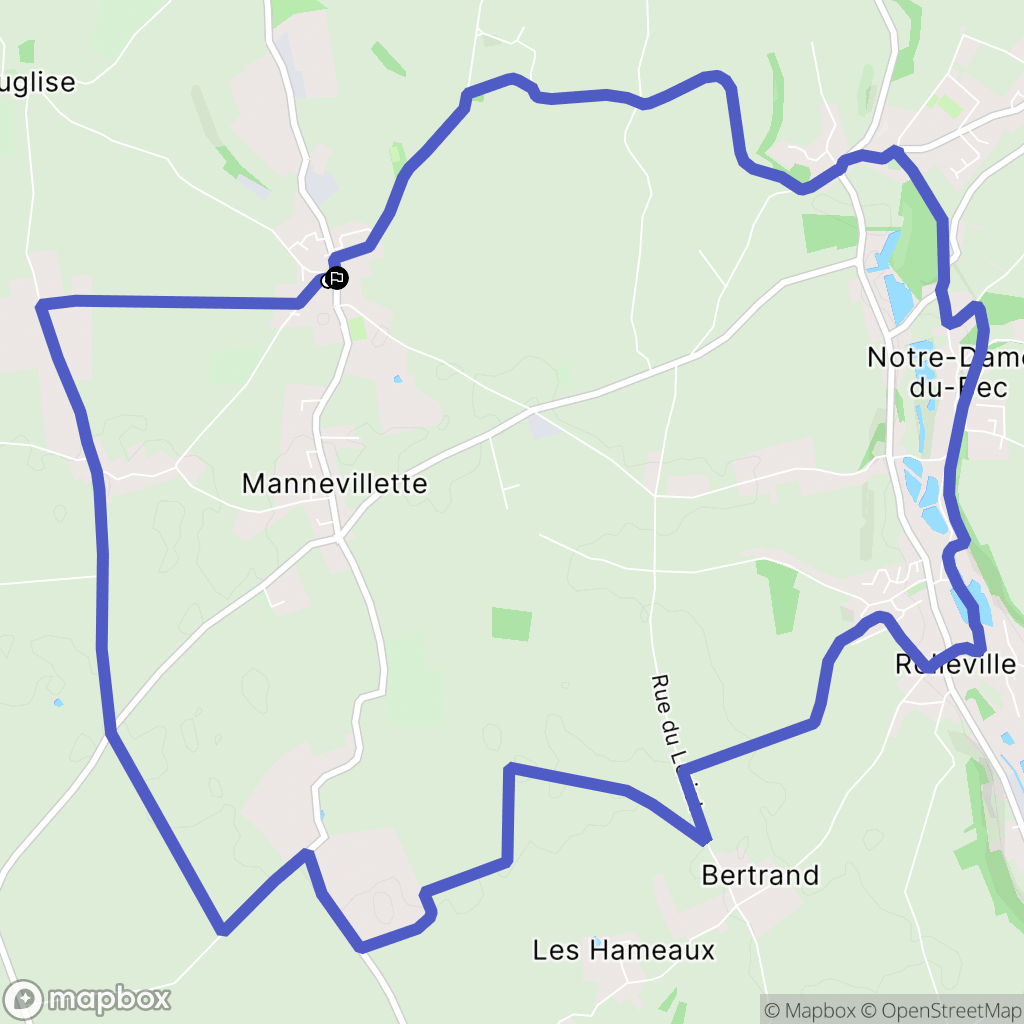 Mannevillette : carte du parcours de randonnée - France