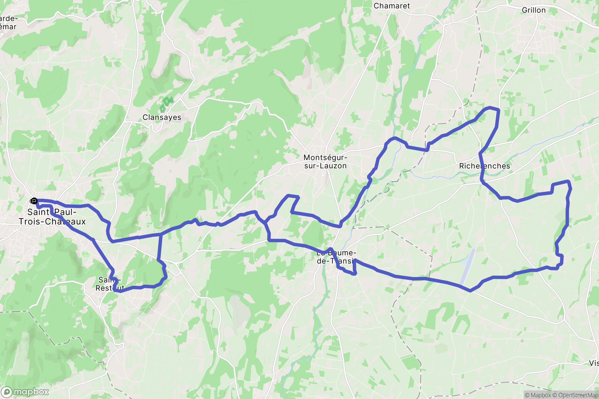 Saint-Paul-Trois-Châteaux : carte du parcours de randonnée - France