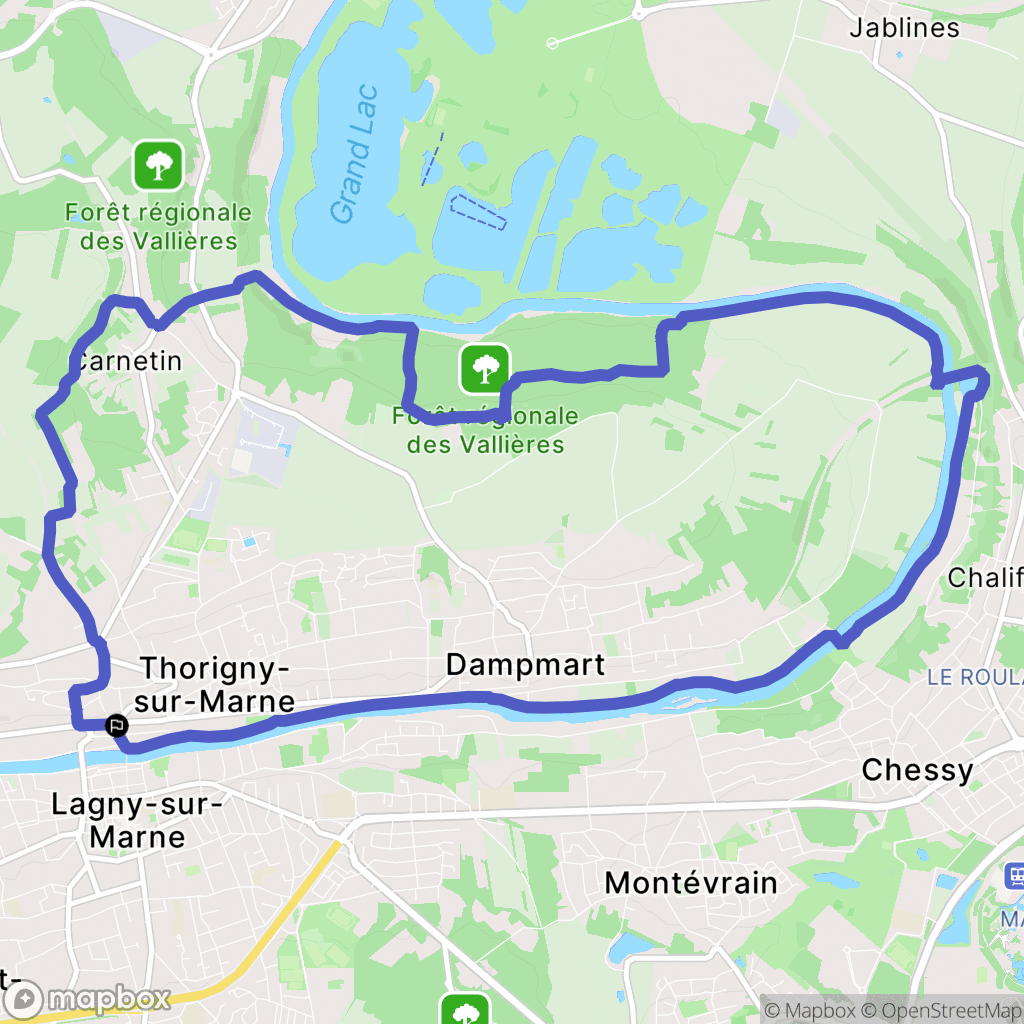 Thorigny-sur-Marne : carte du parcours de randonnée - France