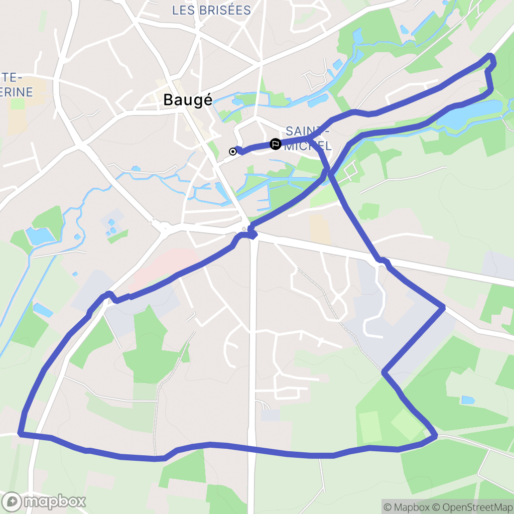 Baugé en Anjou : carte du parcours de randonnée - France