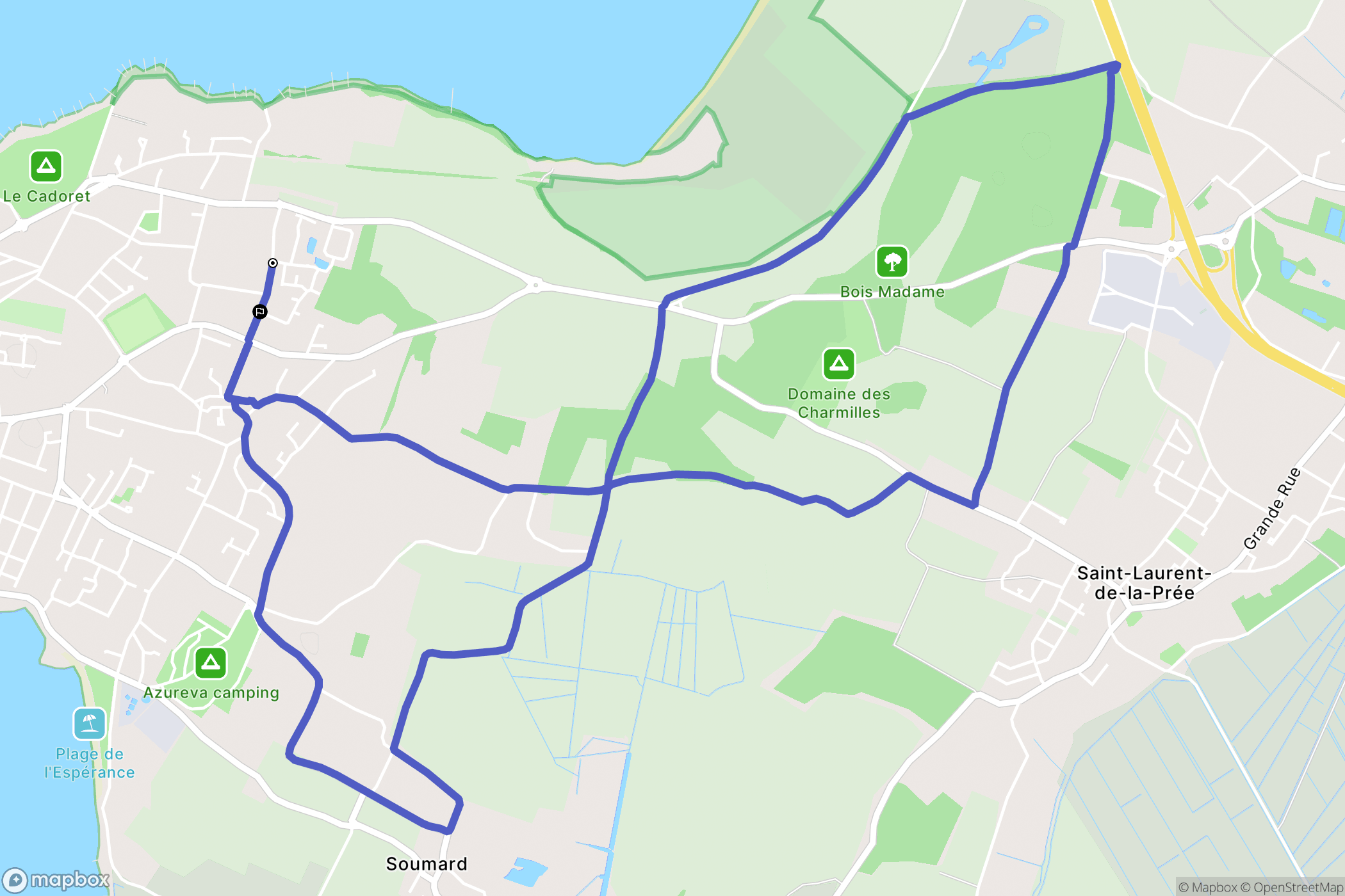 Fouras : carte du parcours de randonnée - France