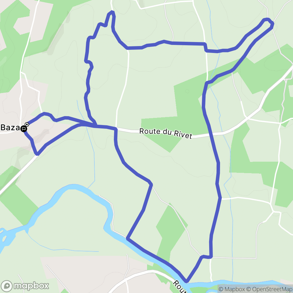 Bazac : carte du parcours de randonnée - France
