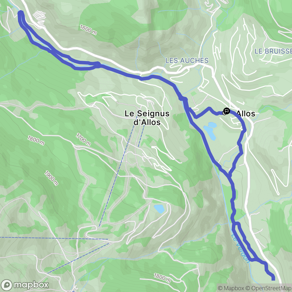 Allos : carte du parcours de randonnée - France
