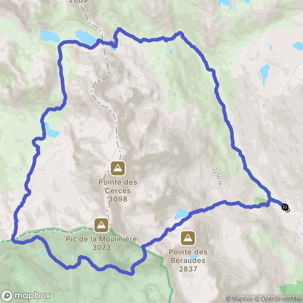 Névache : carte du parcours de randonnée - France